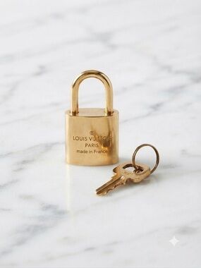 Authentic Louis Vuitton Gold Padlock with Key - #308